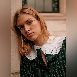 Sézane Phoebe Shirt in Tartan (Size 4/36)